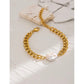 Flat pearl gold bracelet