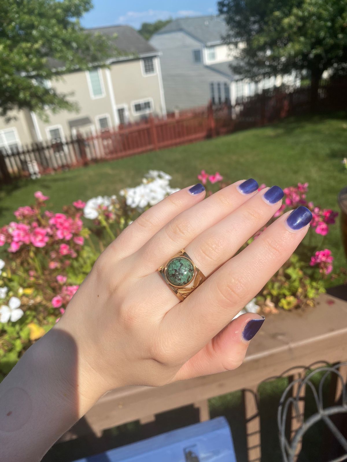 Moon Malachite Ring