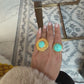 Santorini Sun and the Turquoise halo rings