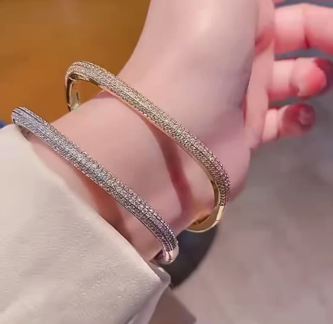 Kaamra Square Zircon cuffs – Kaamra Jewels