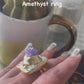 Gold Pearl Amethyst  ring
