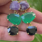 Amethyst & Green and Black Onyx earrings