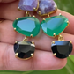 Amethyst & Green and Black Onyx earrings