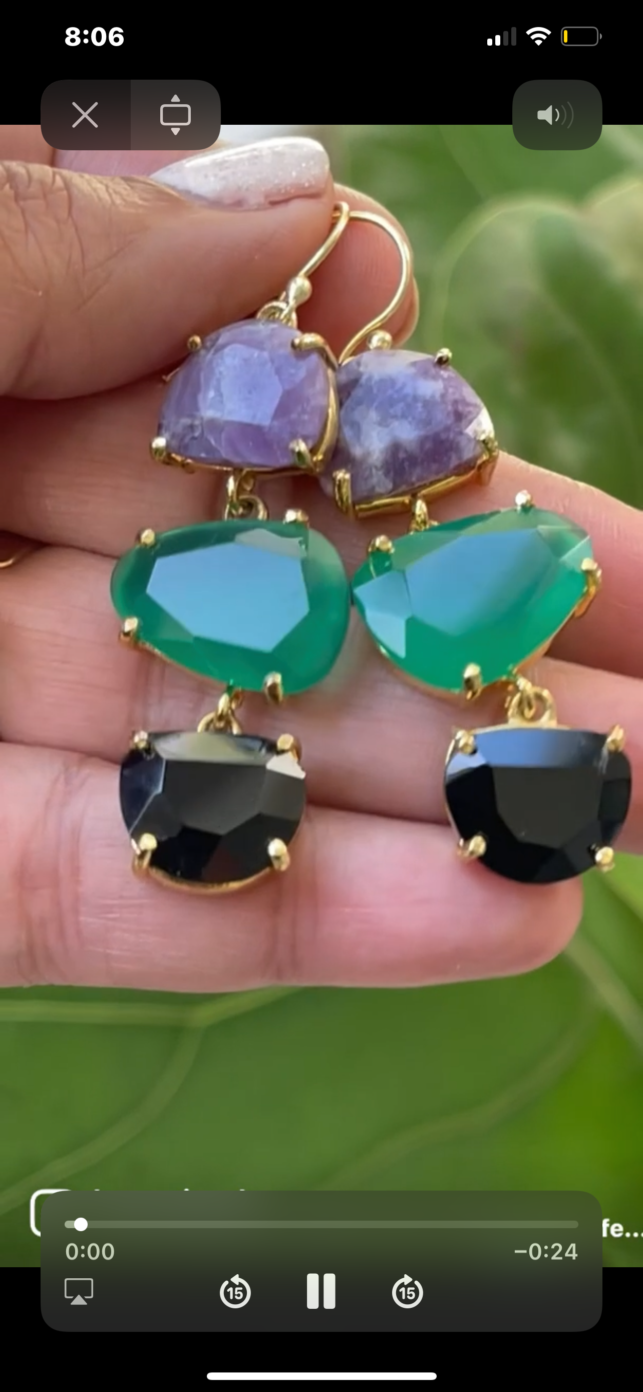 Amethyst & Green and Black Onyx earrings