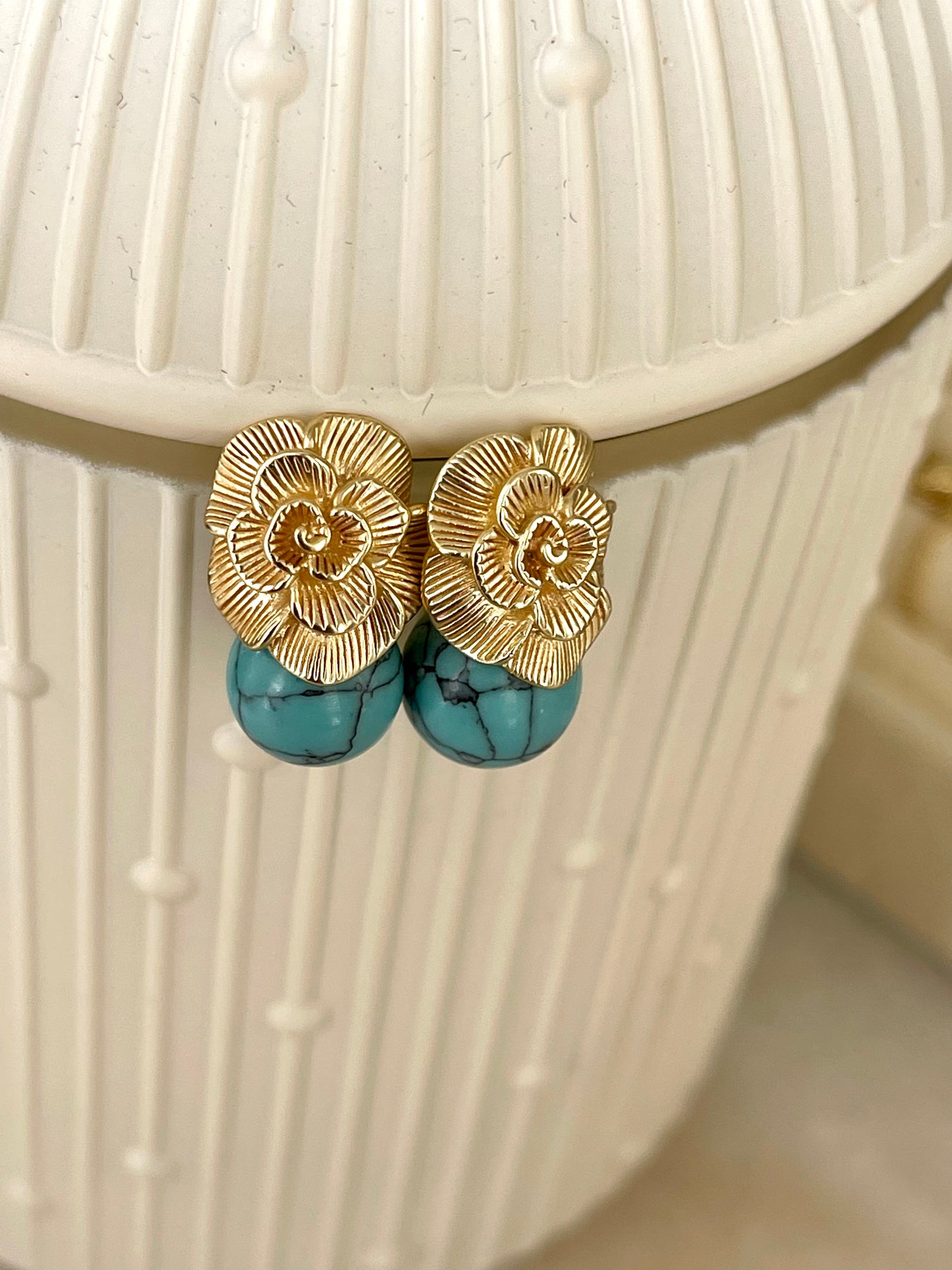 Sterling Silver rosé Turquoise earrings