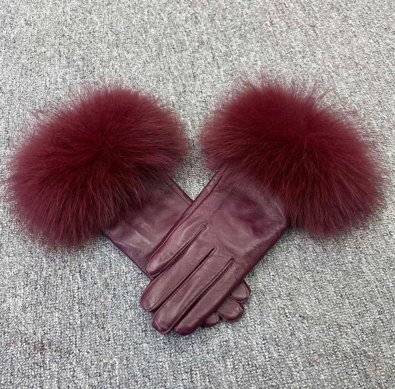 Kaamra’s Luxury leather gloves, Maroon