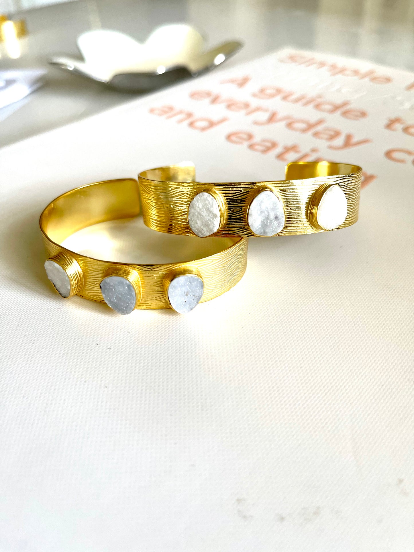 Inanna White Sugar Druzy Cuff
