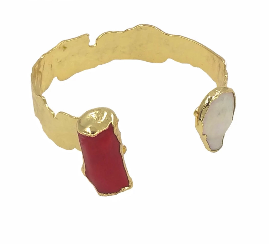 Coral  & Pearl Cuff