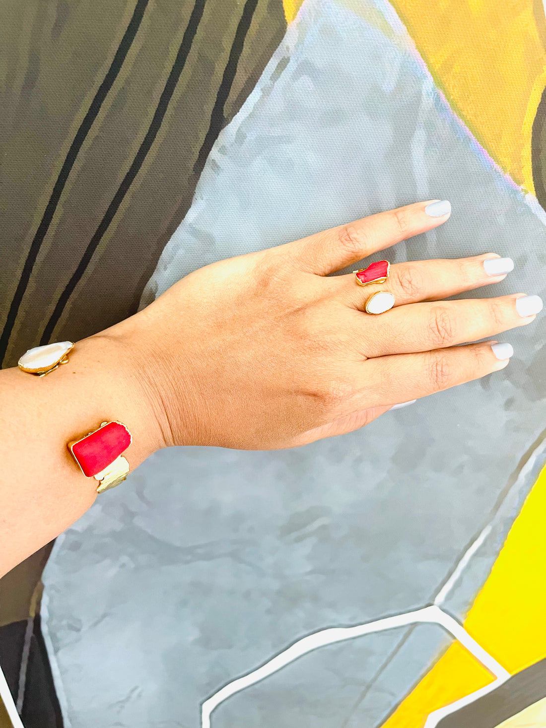 Coral  & Pearl Cuff