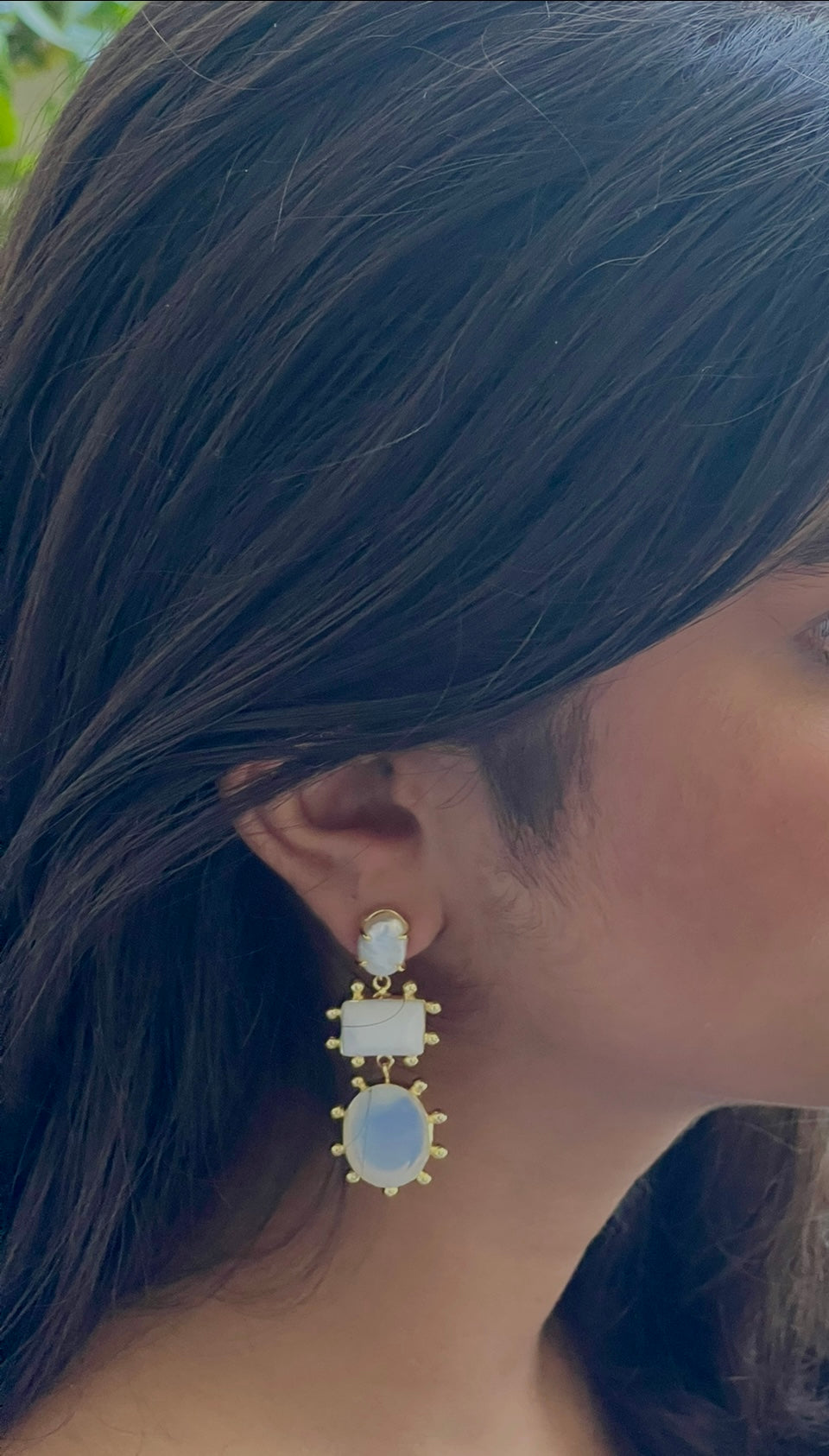 Mona Pearl & Moonstone earrings
