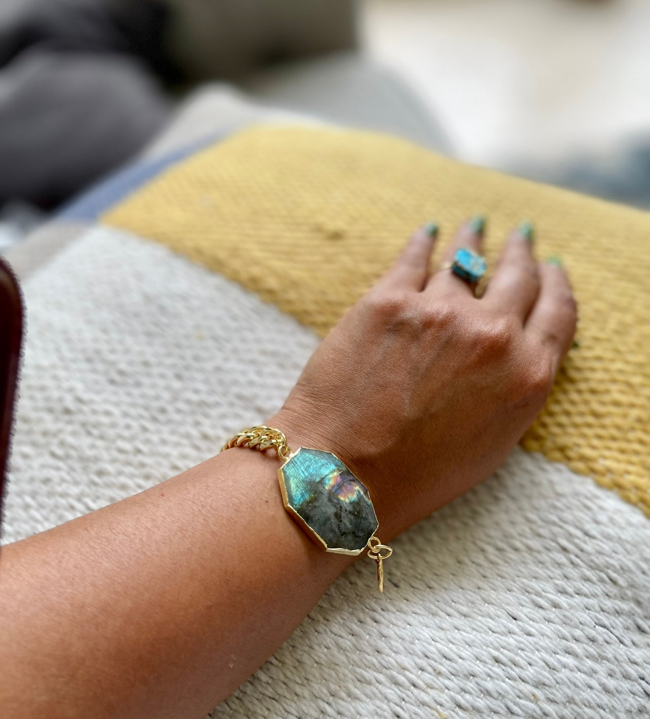 Mystical Labradorite chain Cuff