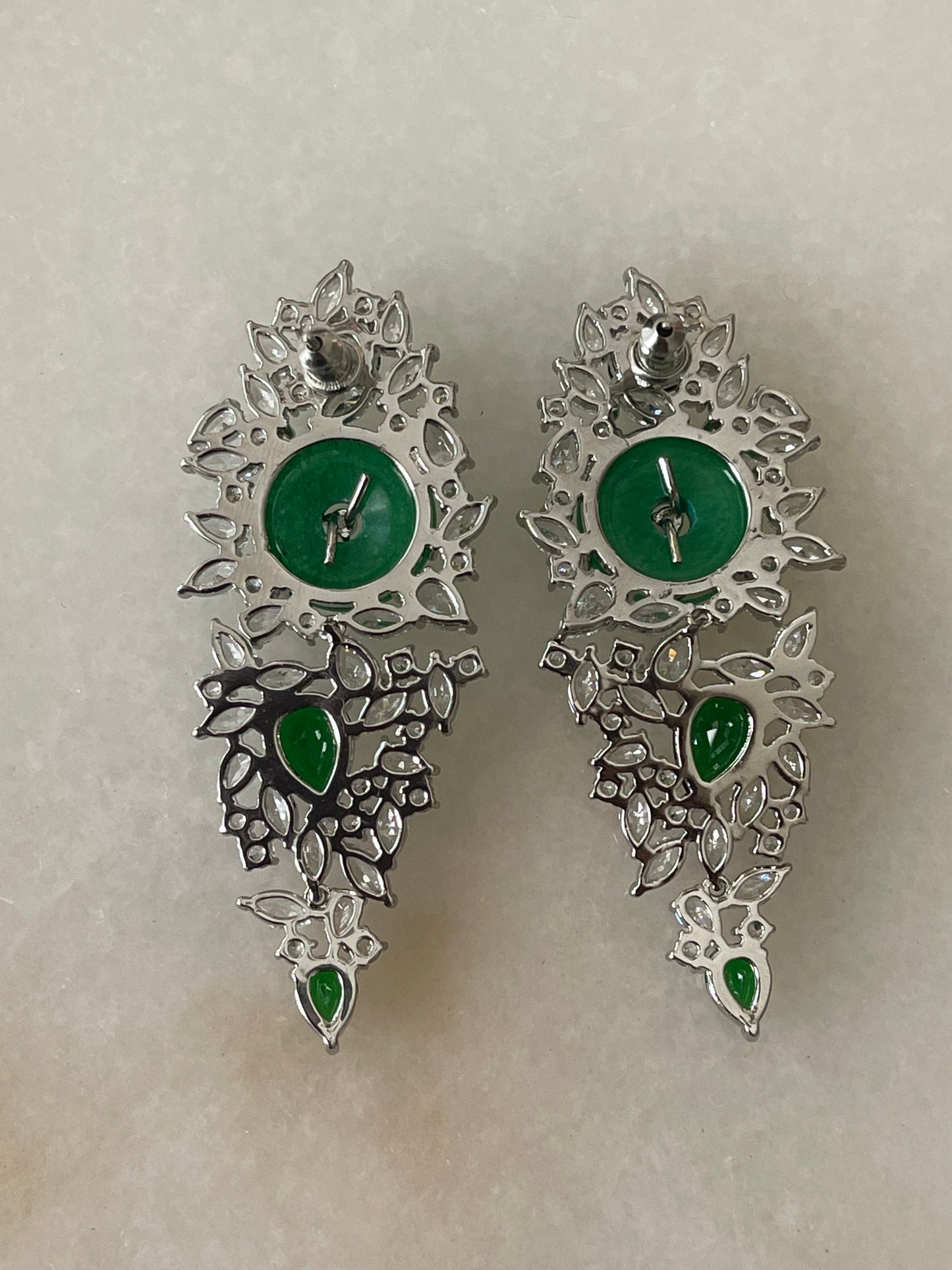 Emerald Zircon Dangle earrings
