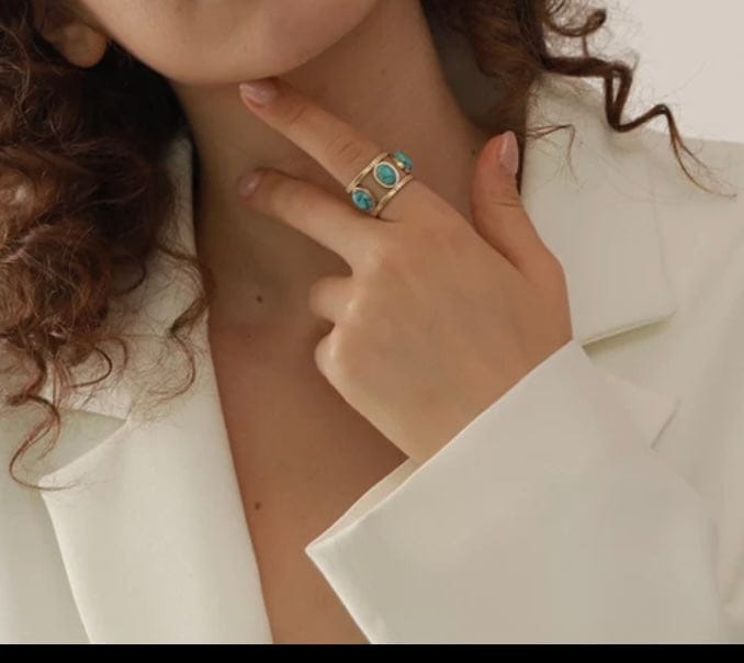 Three turquoises Ring