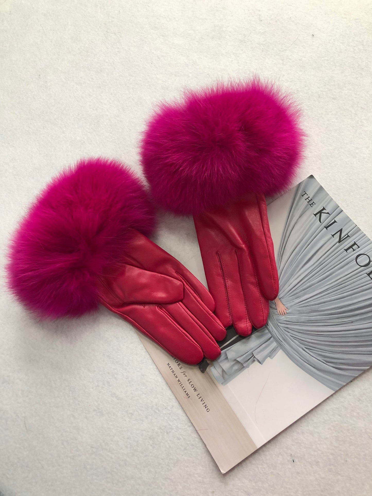 Kaamra’s Luxury leather gloves,  Pink