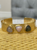 Inanna Rose Quartz , Pink Opal & Labradorite Cuff