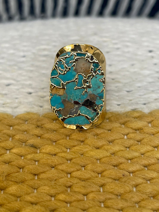 Unbounded Gold Turquoise ring