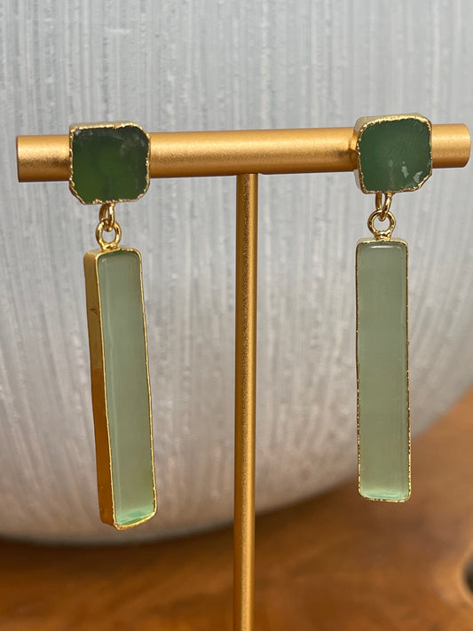 Jade & Agate dangle earrings