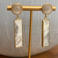 Shell and white crystal dangle earrings