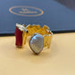 Coral & Pearl Ring