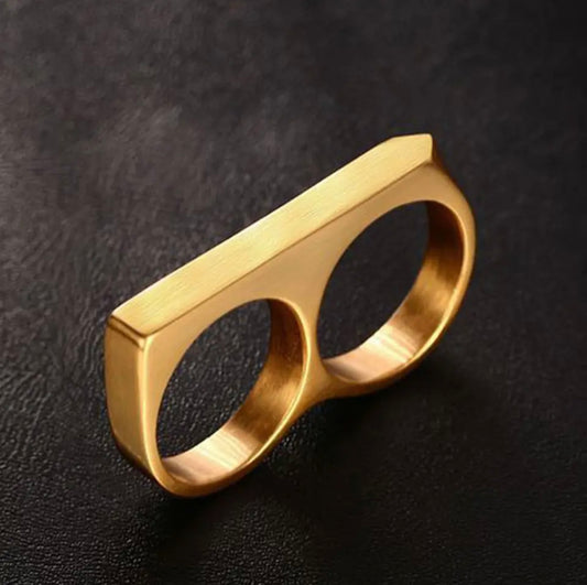 Indi long band Gold ring