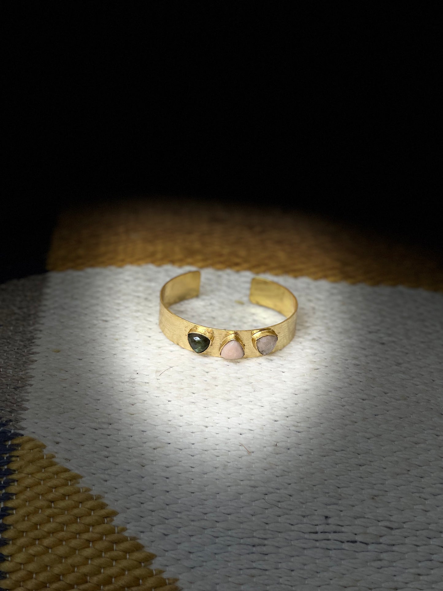 Inanna Rose Quartz , Pink Opal & Labradorite Cuff