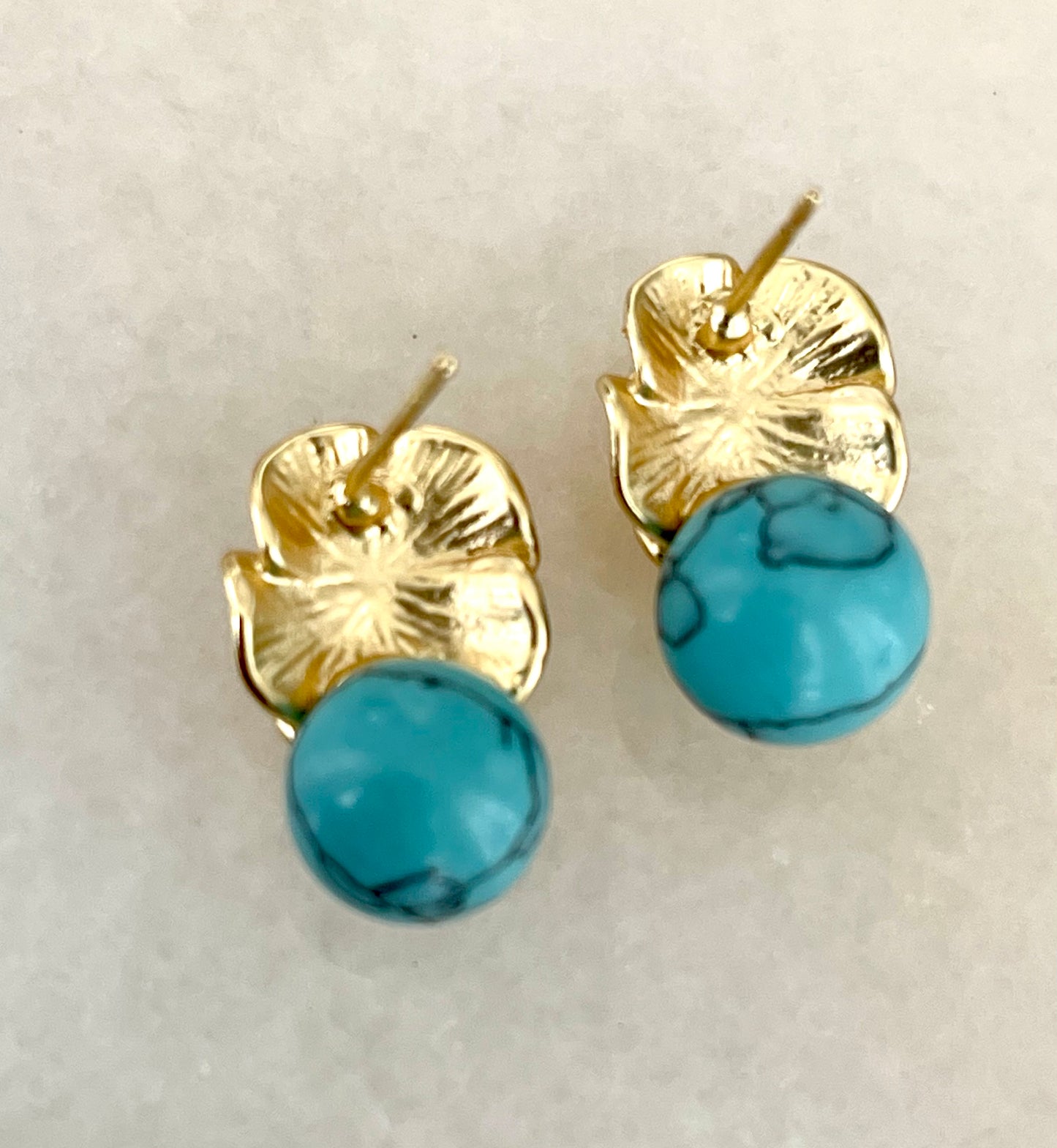 Sterling Silver rosé Turquoise earrings