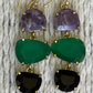 Amethyst & Green and Black Onyx earrings