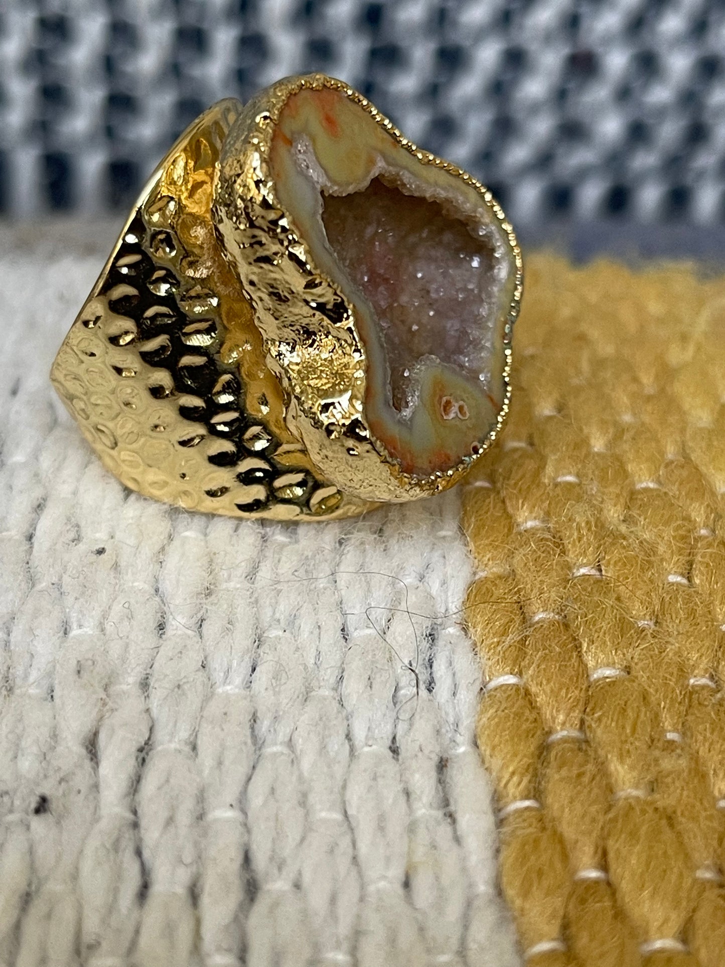 Unbounded Natural Brazilian Agate ring