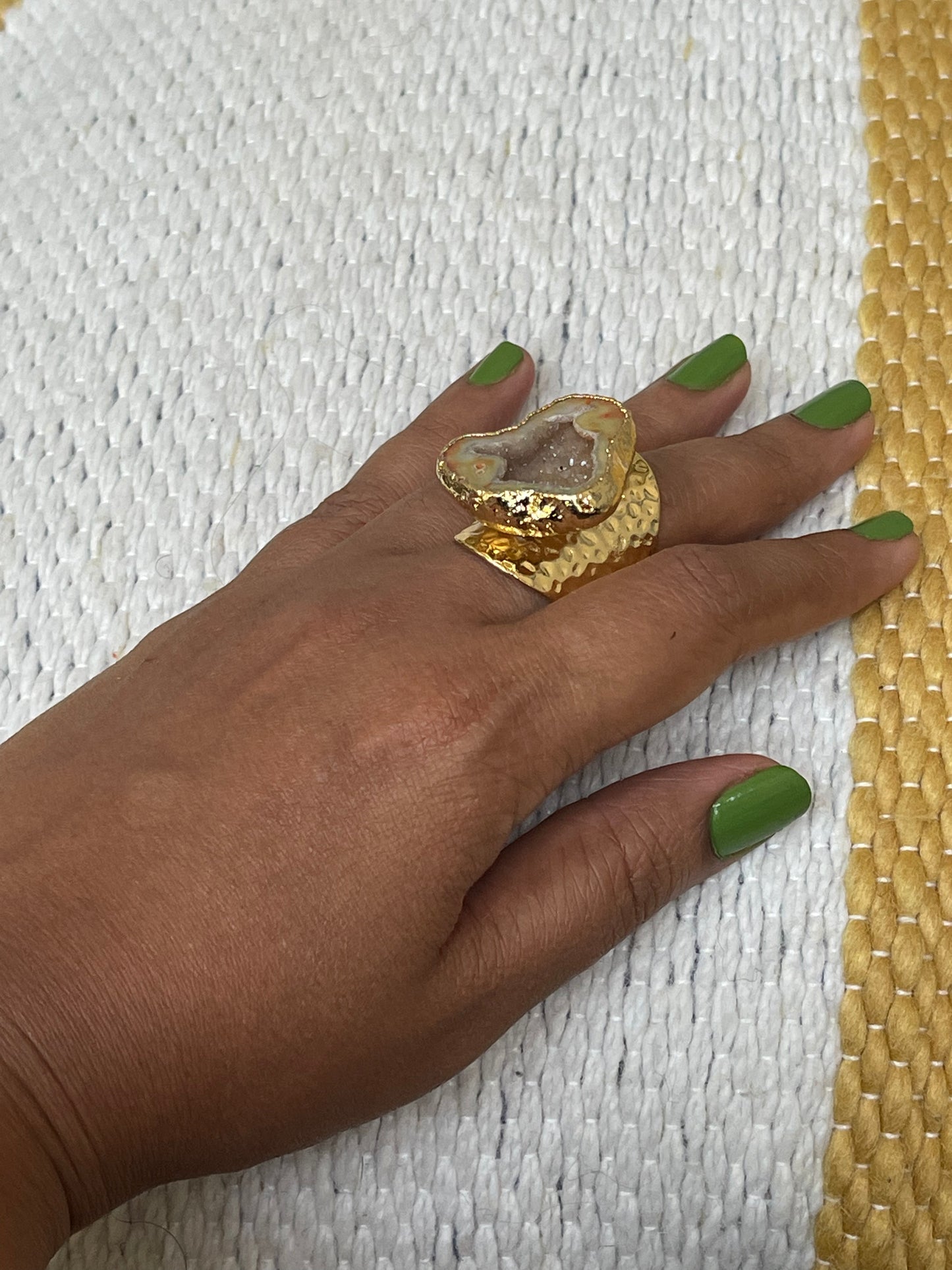 Unbounded Natural Brazilian Agate ring