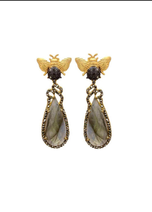 Honey drop Labradorite earrings