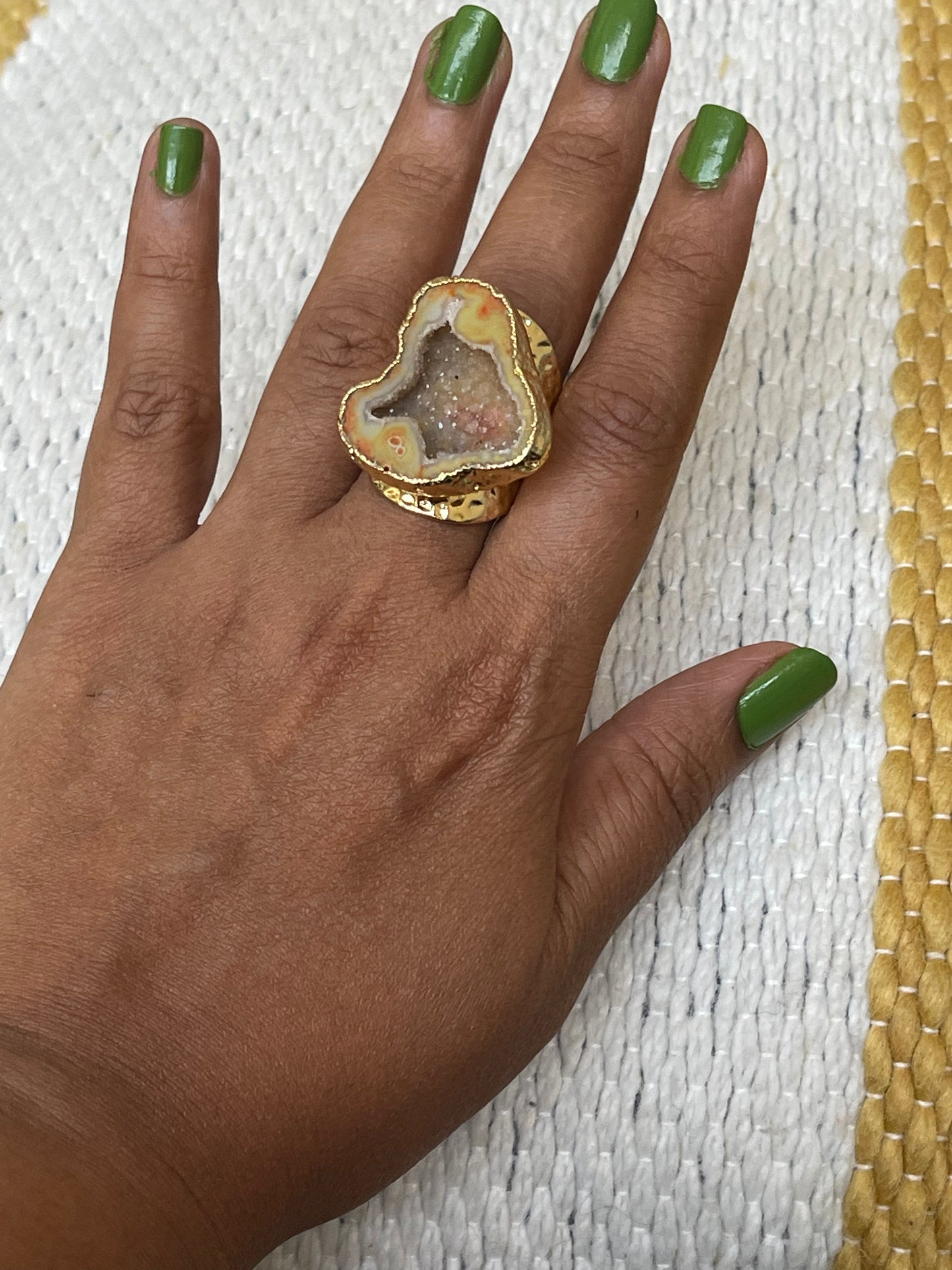 Unbounded Natural Brazilian Agate ring
